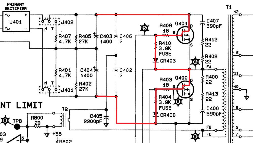 3562a pwr supply schematic detail
