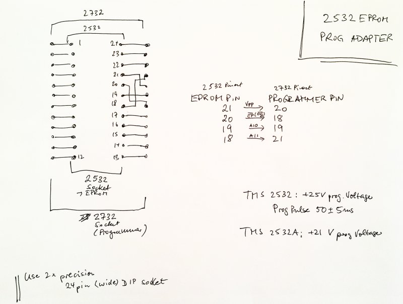 2532 eprom adapter for programming schematic