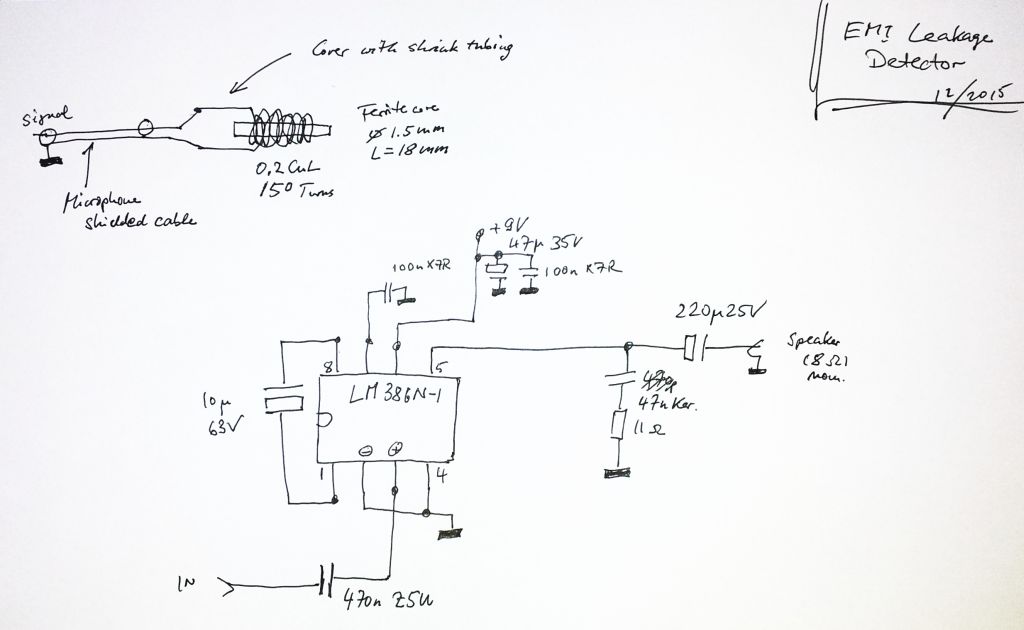 emi leak detector schematic